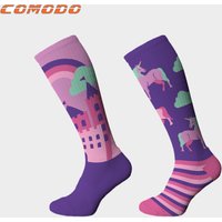 Comodo Platinum Adults Novelty Socks Unicorn  Purple