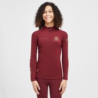 Aubrion Childs Team Long Sleeve Base Layer Burgundy  Red