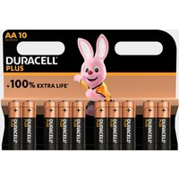 Duracell Aa Plus Batteries (pack Of 10)  Black
