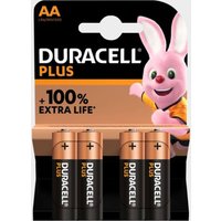 Duracell Plus100 Aa Batteries (pack Of 4)  Black