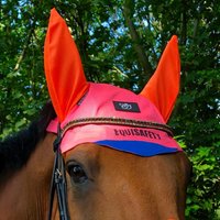 Equisafety Charlotte Dujardin Reflective Multi-coloured Mesh Horse Ears Pink/orange  Pink