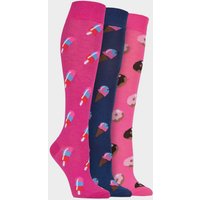 Generic Womens Long Novelty 3 Pack Socks Treats  Multi Coloured