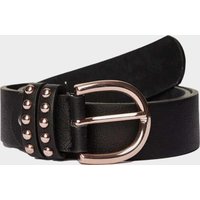 Horze Womens Leather Belt With Rose Gold Detailing Black  Black