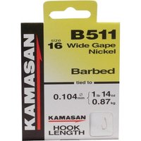 Kamasan B511 Barbed Hooks To Nylon Size 22 10pk