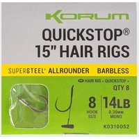 Korum Big Fish Qckstop Hair Rigs 15inch Bless - Sz 8  Silver