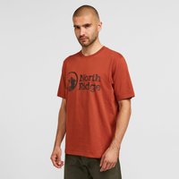 North Ridge Mens Mesh Text Logo T-shirt  Red