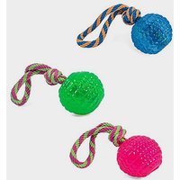 Petface Toyz Rope Bouncy Ball  Multi Coloured