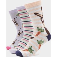 Platinum Wild Feet Womens Fashion Socks 3 Pack - Rabbit  Pink