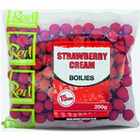 R Hutchinson Handy Pack Boilies In Strawberry Cream (15mm)  Red