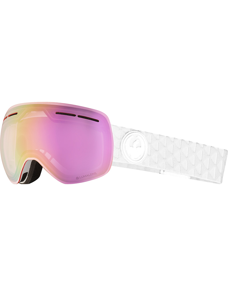 Dragon X1s Whiteout / Lumalens Pink Ionized + Dark Smoke Womens Goggles
