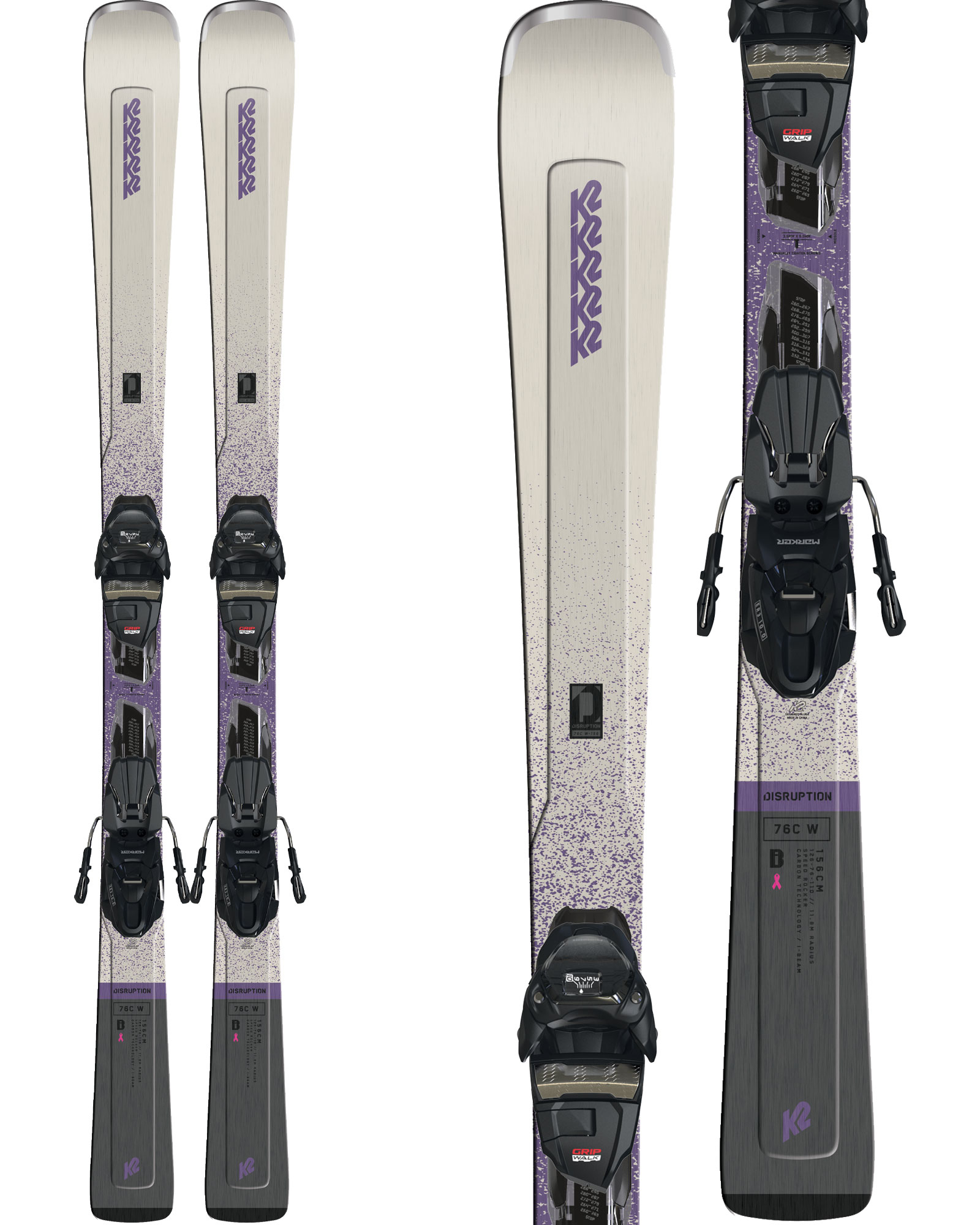 K2 Disruption 76c Womens Skis + Er3 10 Compact Quikclik Bindings 2023