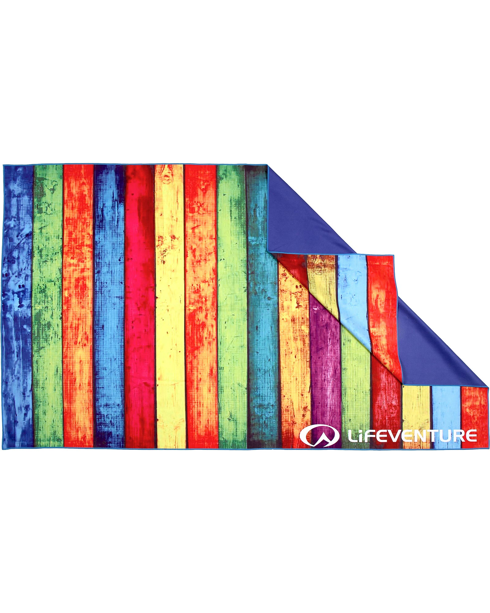 Lifeventure Recycled Softfibre Trek Towel - Stripped Planks Print