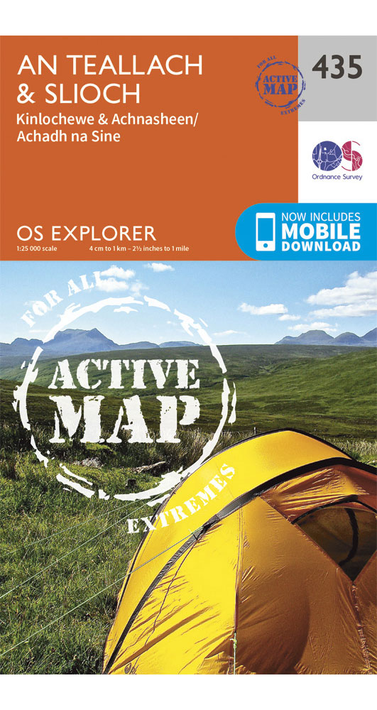 Ordnance Survey An TeallachandSlioch - Os Explorer Active 435 Map