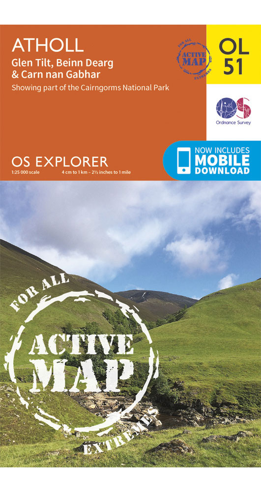 Ordnance Survey Atholl - Os Explorer Active Ol51 Map