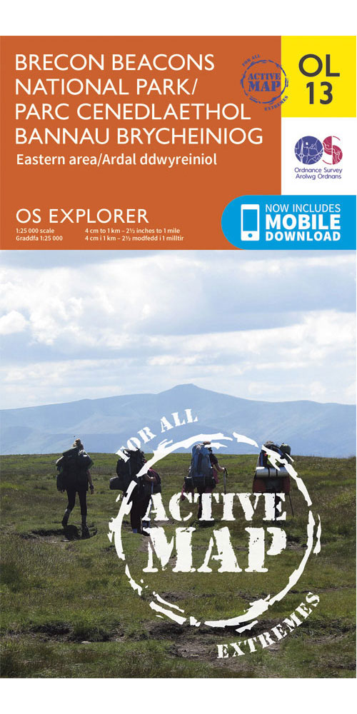 Ordnance Survey Brecon Beacons National Park - Eastern Area - Os Explorer Active Ol13 Map