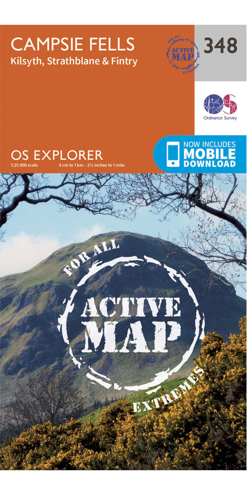 Ordnance Survey Campsie Fells - Os Explorer Active 348 Map