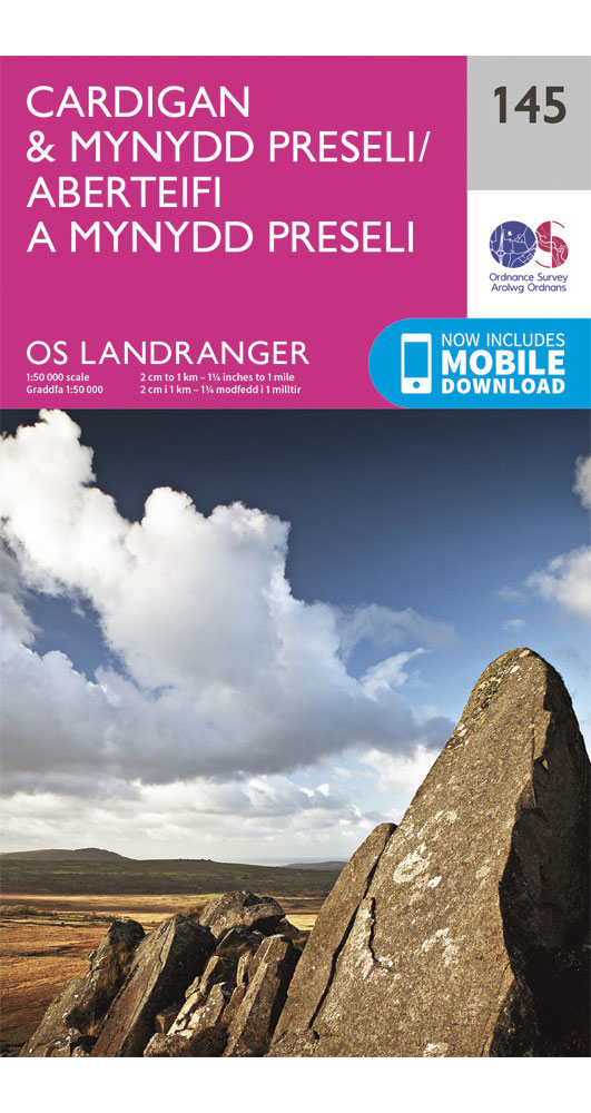 Ordnance Survey CardiganandMynydd Preseli - Landranger 145 Map
