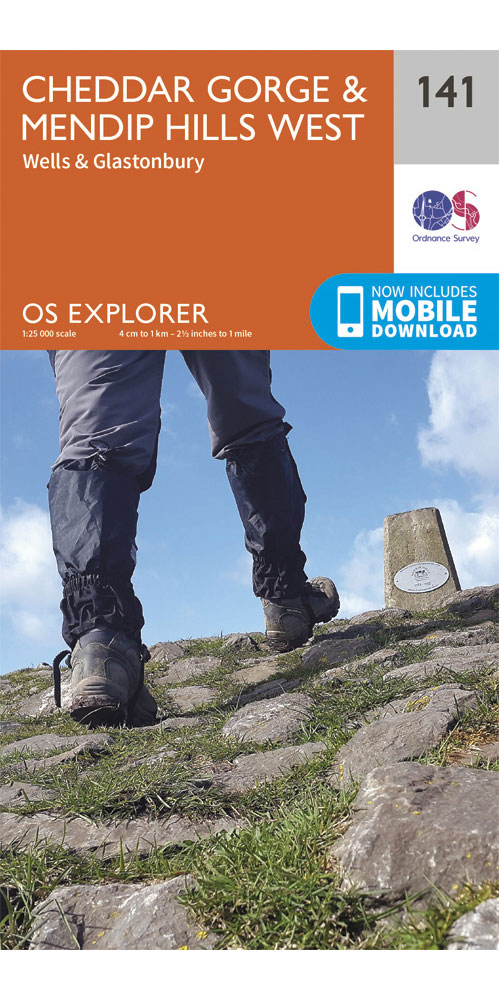 Ordnance Survey Cheddar GorgeandMendip Hills West - Os Explorer 141 Map