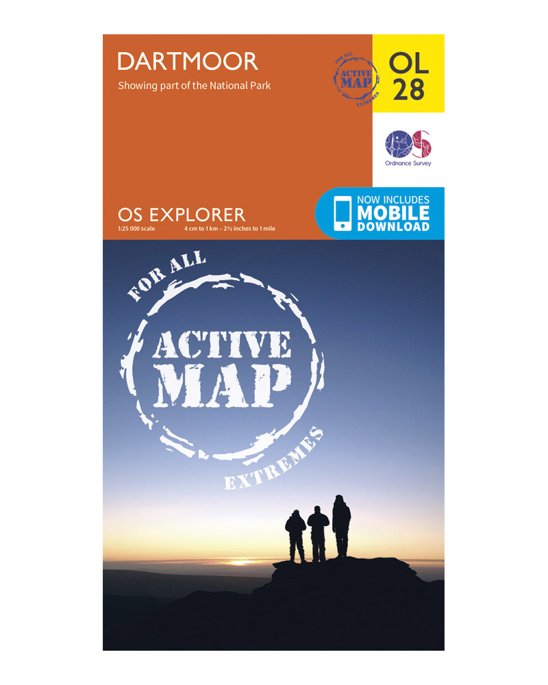 Ordnance Survey Dartmoor - Os Explorer Active Ol28 Map