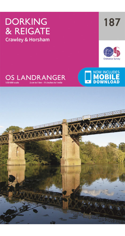 Ordnance Survey DorkingandReigate  CrawleyandHorsham - Landranger 187 Map
