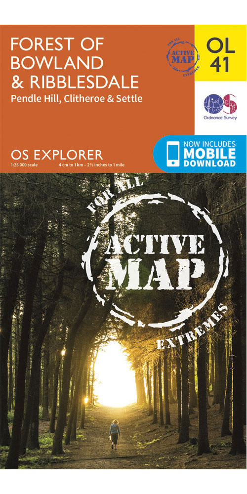 Ordnance Survey Forest Of BowlandandRibblesdale - Os Explorer Active Ol41 Map