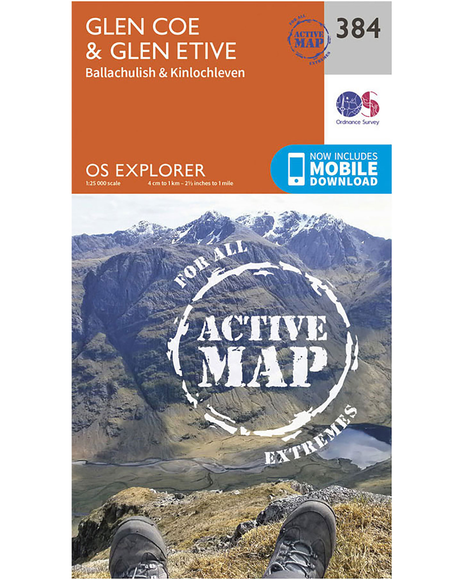 Ordnance Survey Glen Coe - Os Explorer Active 384 Map