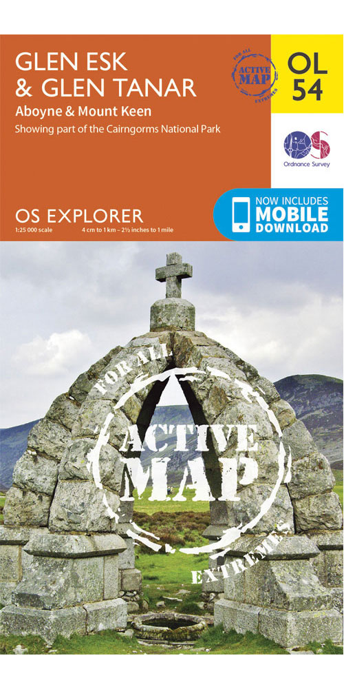 Ordnance Survey Glen EskandGlen Tanar - Os Explorer Active Ol54 Map