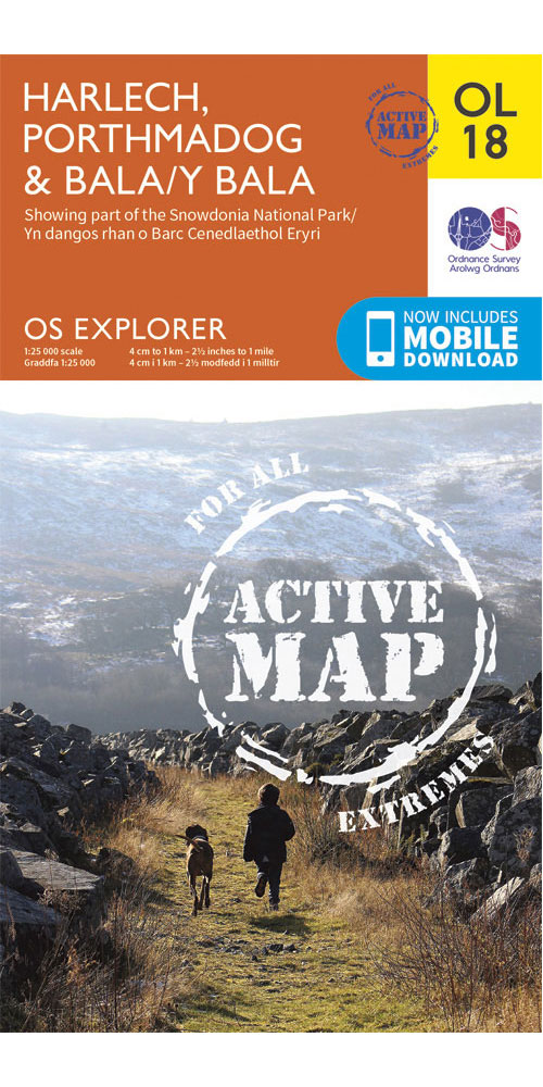 Ordnance Survey Harlech  PorthmadogandBala - Os Explorer Active Ol18 Map
