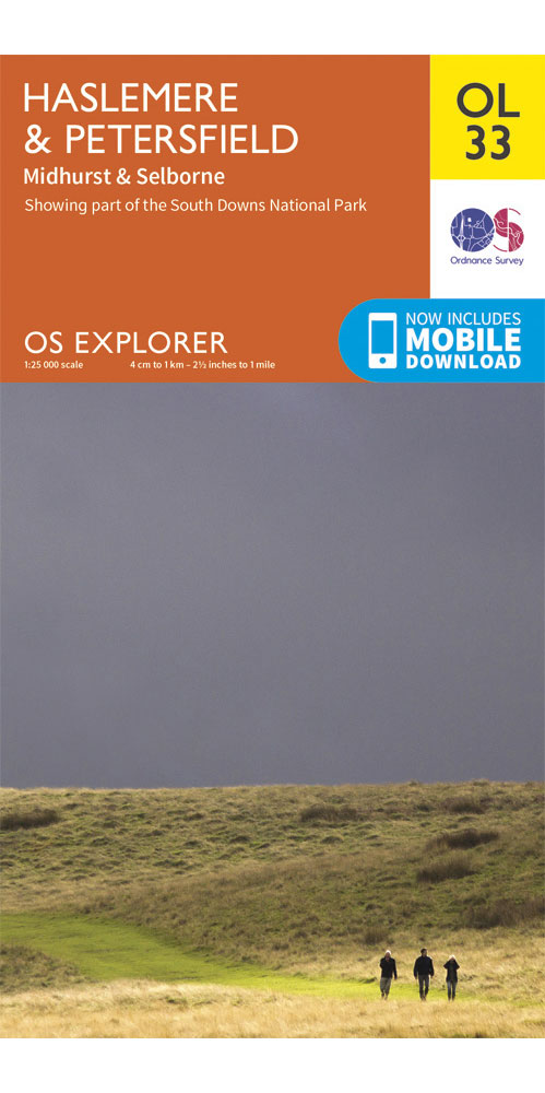 Ordnance Survey HaslemereandPetersfield - Os Explorer Ol33 Map
