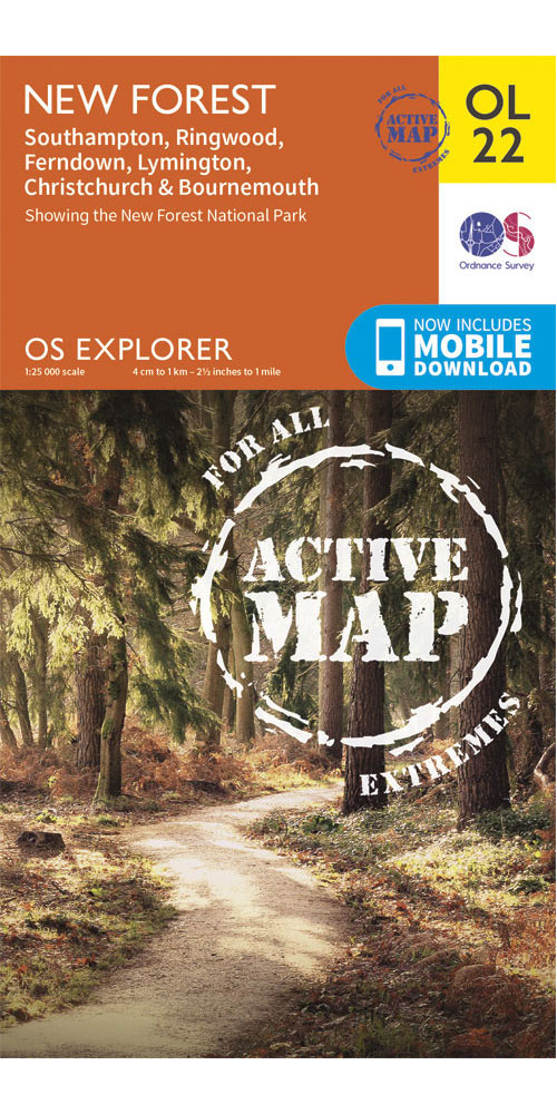 Ordnance Survey New Forest - Os Explorer Active Ol22 Map