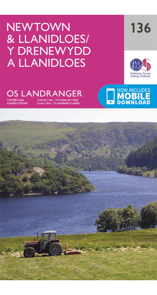 Ordnance Survey NewtownandLlanidloes - Landranger 136 Map