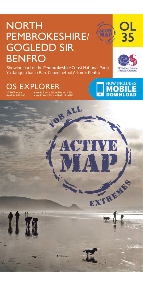 Ordnance Survey North Pembrokeshire - Os Explorer Active Ol35 Map