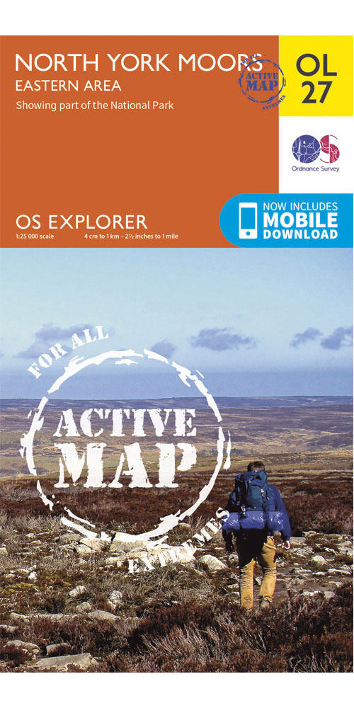 Ordnance Survey North York Moors - Eastern Area - Os Explorer Active Ol27 Map