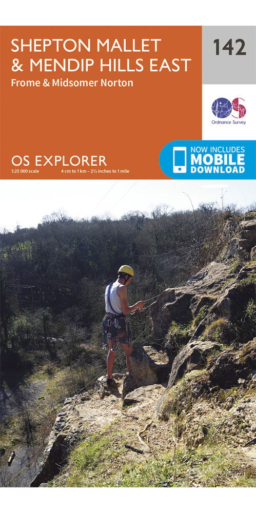 Ordnance Survey Shepton MalletandMendip Hills East - Os Explorer 142 Map