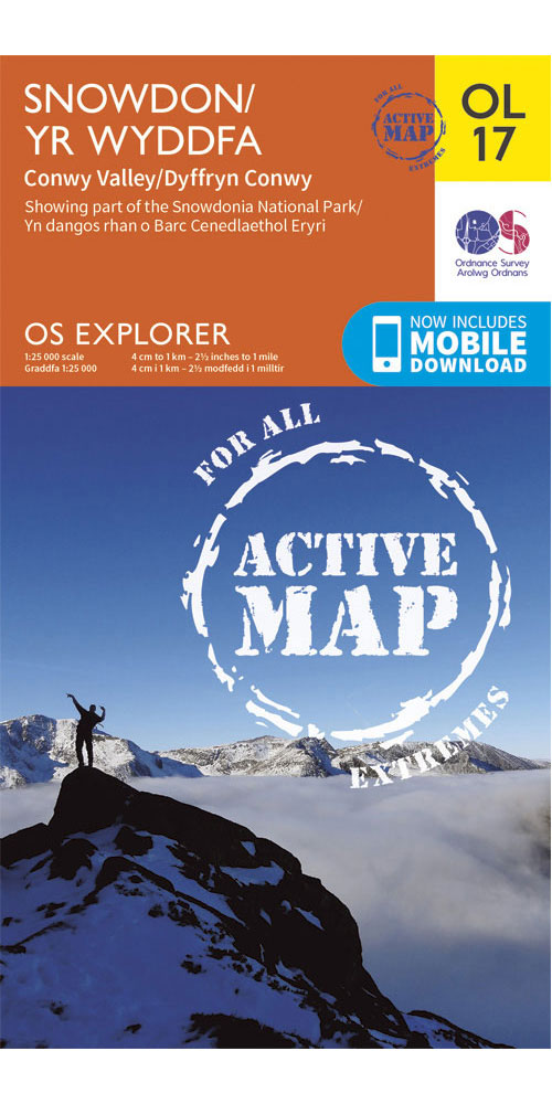 Ordnance Survey Snowdon - Os Explorer Active Ol17 Map