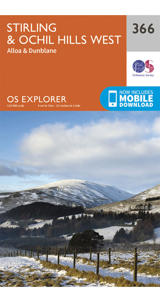 Ordnance Survey StirlingandOchil Hills West - Os Explorer 366 Map