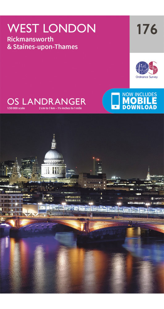 Ordnance Survey West London  RickmansworthandStaines - Landranger 176 Map
