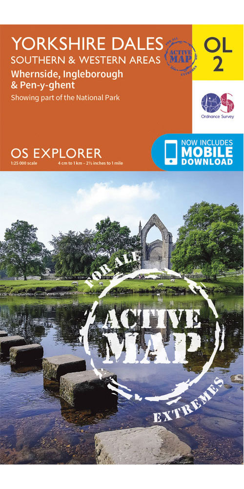 Ordnance Survey Yorkshire Dales - SouthernandWestern Areas - Os Explorer Active Ol2 Map