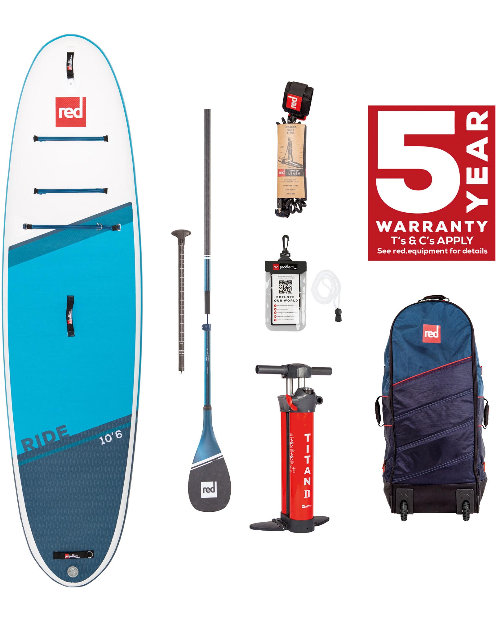 Red 10.6 Ride Inflatable Sup Package - Prime Paddle