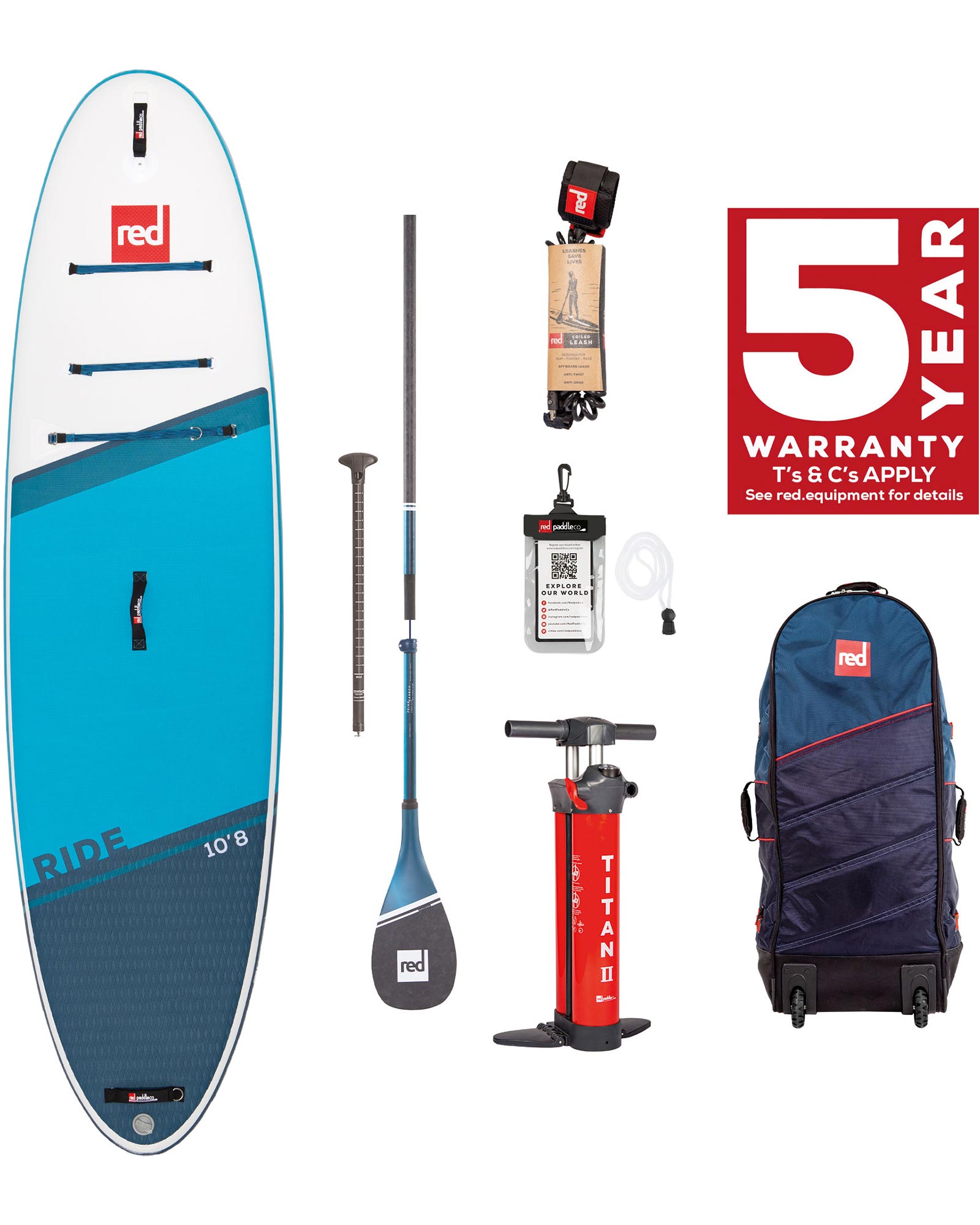 Red 10.8 Ride Inflatable Sup Package - Prime Paddle