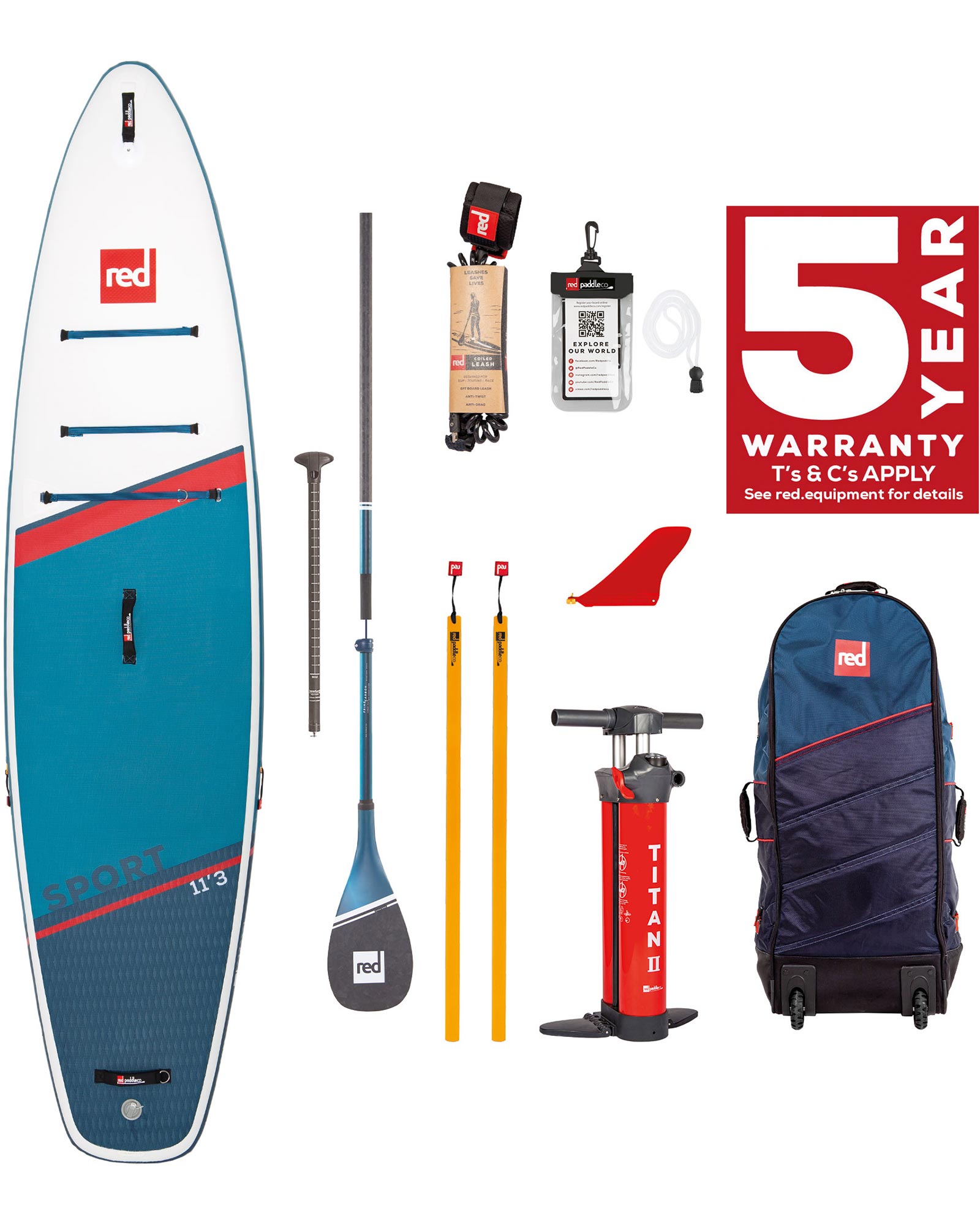 Red 11.3 Sport Inflatable Sup Package - Prime Paddle