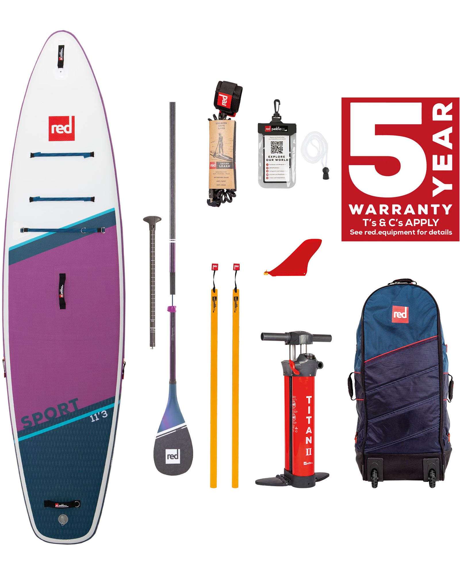 Red 11.3 Sport Purple Inflatable Sup Package - Prime Paddle