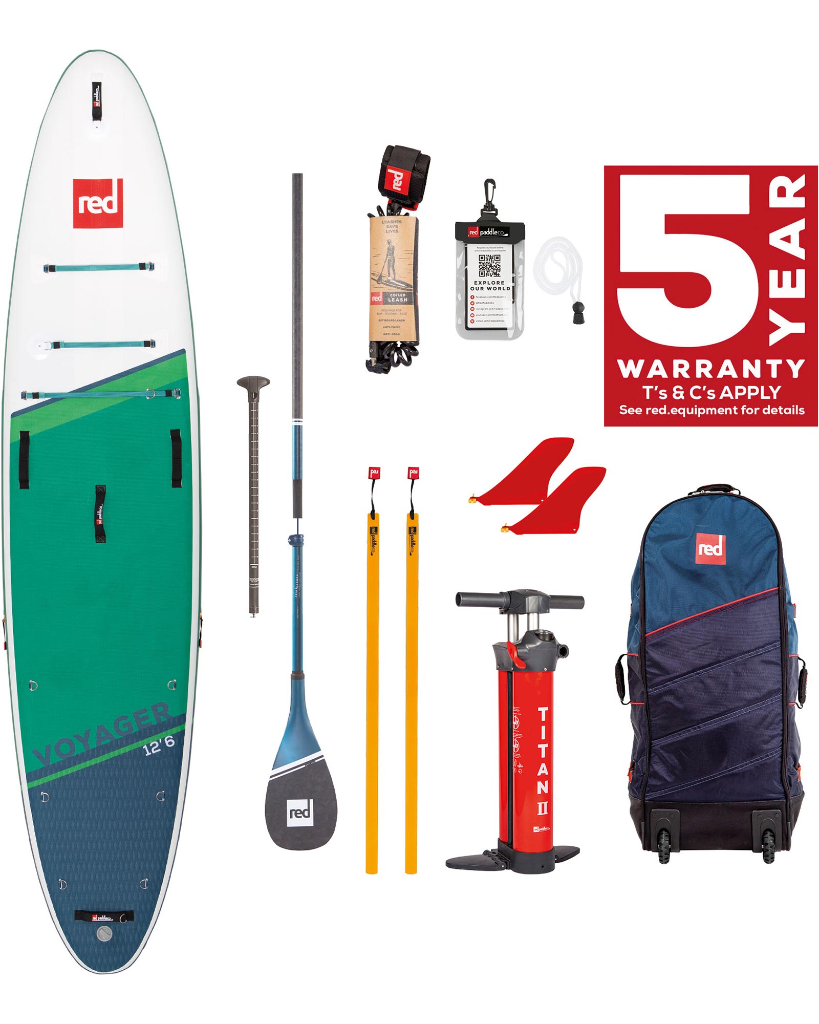 Red 12.6 Voyager Inflatable Sup Package - Prime Paddle