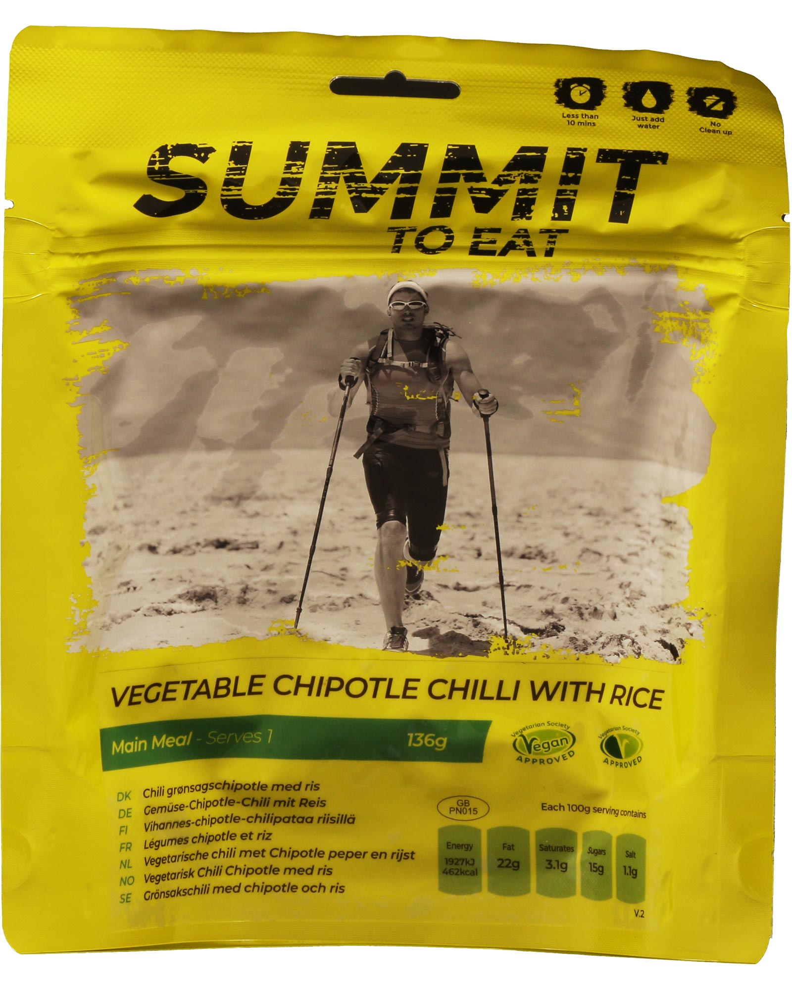 Summit To Eat Vegetable Chipotle Chilli With Rice Camping Food