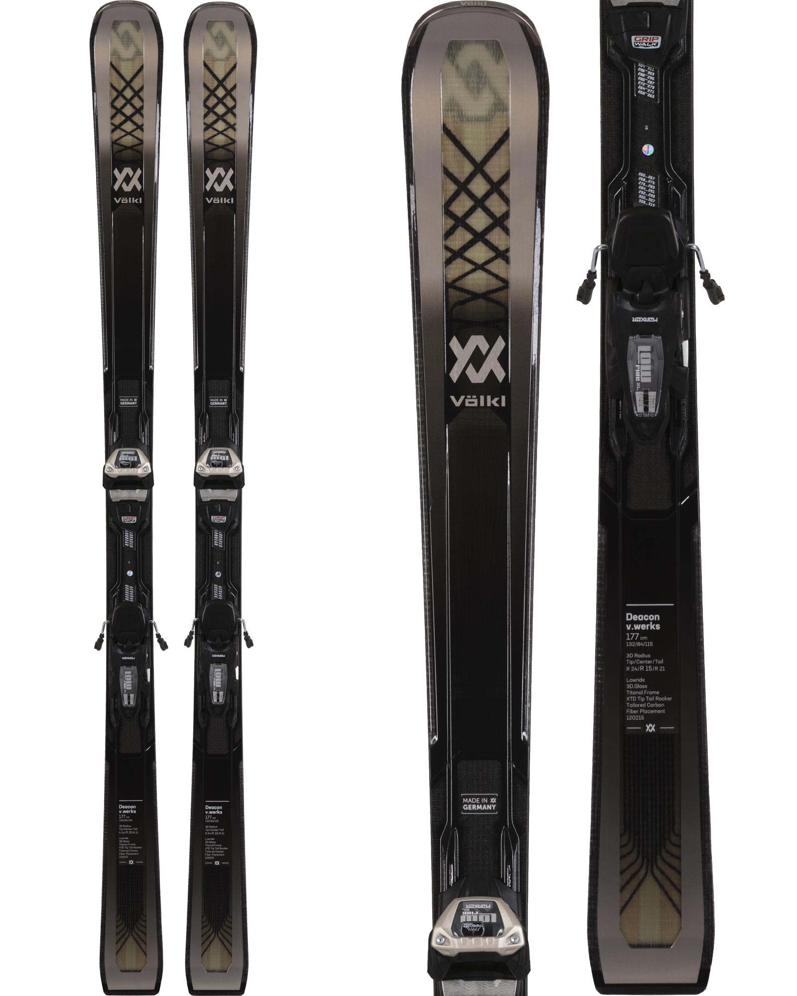 Volkl Deacon V.werks Skis + Lowride Xl 13 Fr Vwerks Gw Bindings 2023
