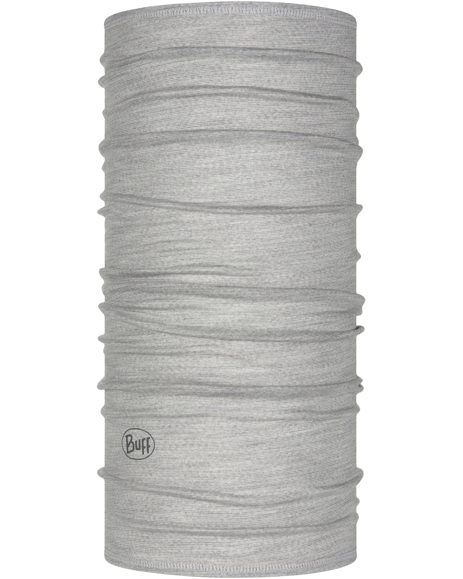 Buff Merino Lightweight Neck Warmer - Shale Grey Multi Stripes