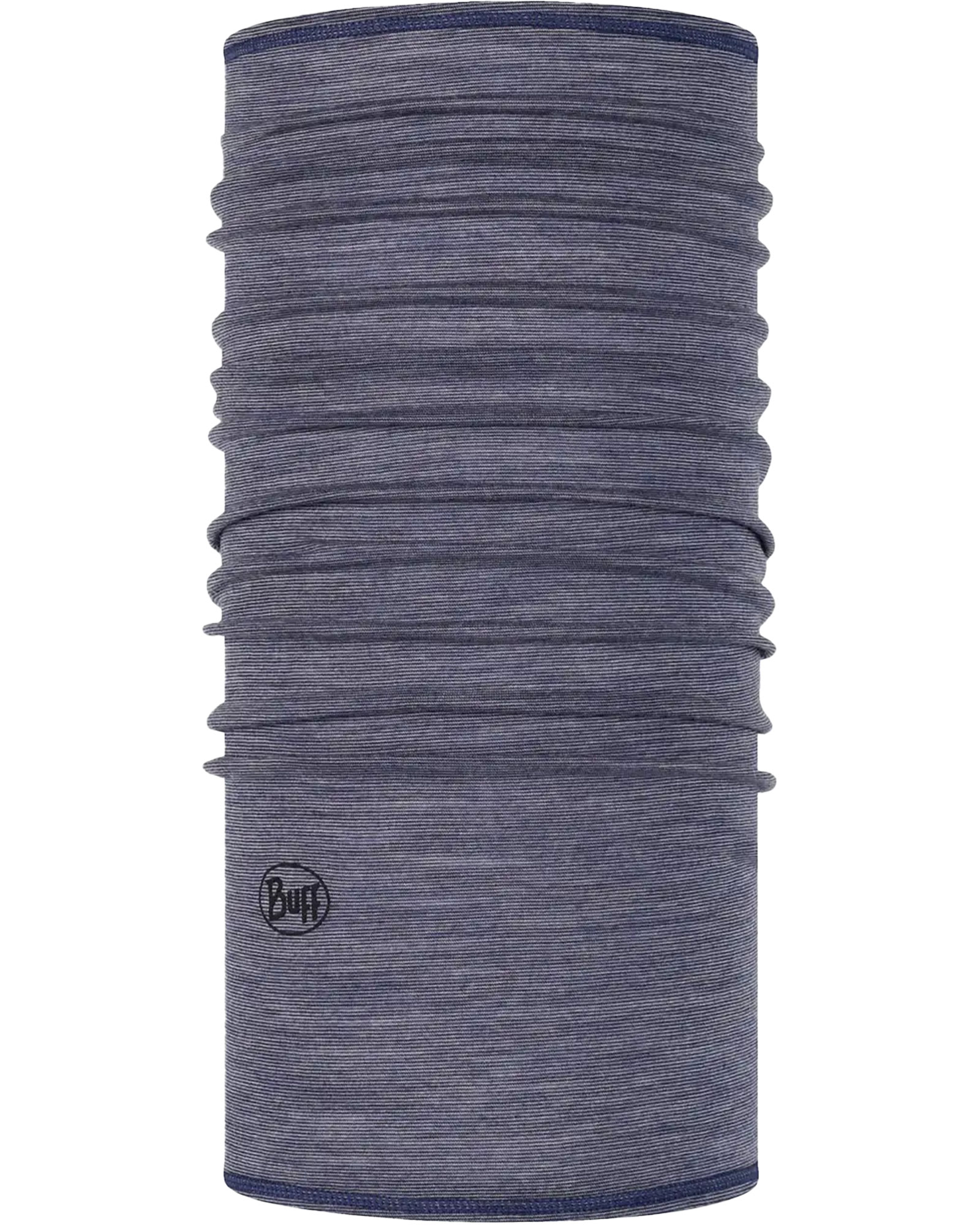 Buff Merino Wool 125 Lightweight Neck Warmer - Light Denim Multistripes