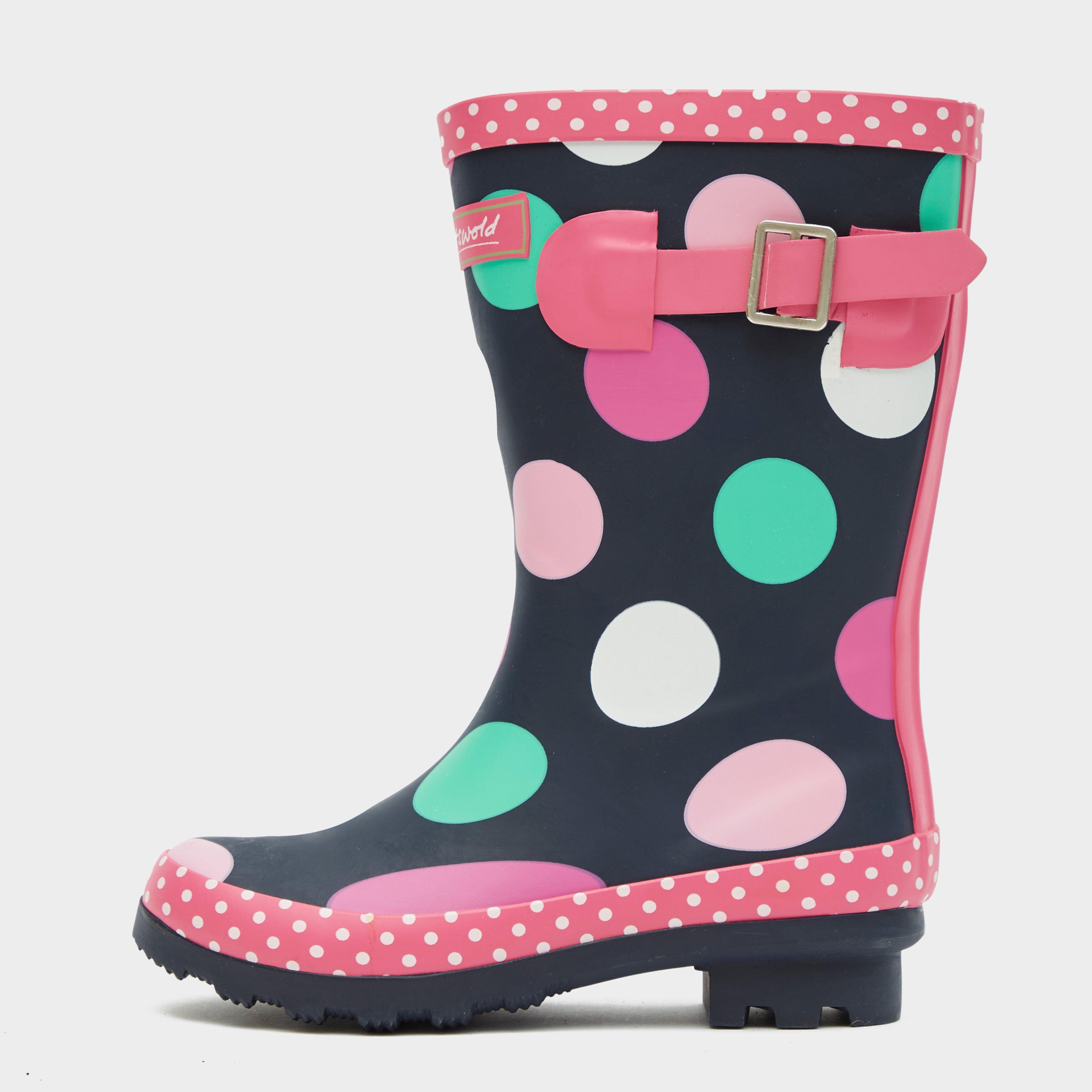 Cotswold Multicoloured Dotty Jnr Pull On Wellington Boots  Multi Coloured