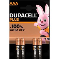 Duracell Aaa Plus 100 Batteries (4 Pack)  Black