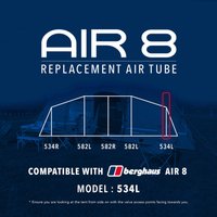 Eurohike Air 8 Tent Replacement Air Tube - 534l  Black